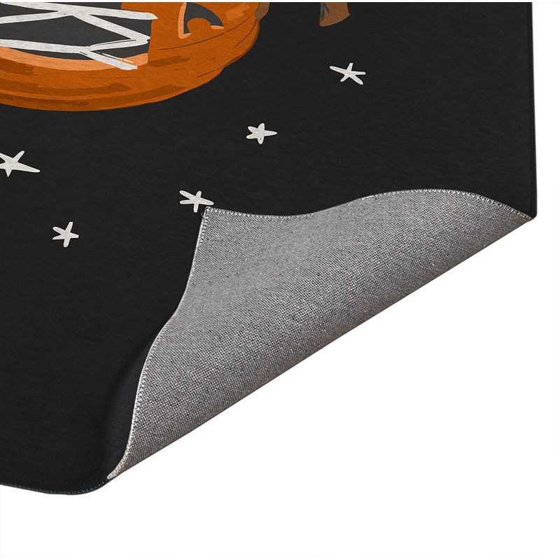Tapis d'entrée antidérapant Spooky Season, Gris anthracite, L 60 po x L 84 po