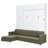 Queen Size Murphy Bed Wall Bed With Sofa And Shelves,Green Panel, Beige Sofa(OLD SKU:LP000765AAA)-1356146498