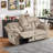 78.35'' Wide Pineapple-Textured Chenille Manual Reclining Loveseat Sofa With Center Console & Cup Holders (Set Of 2)-1191086177