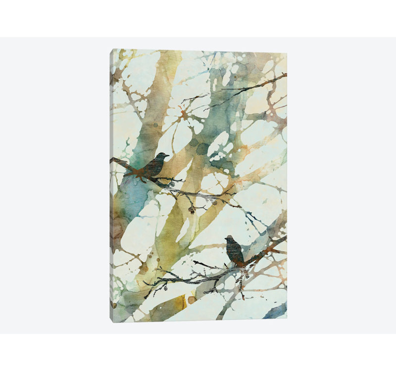 « botanique oiseaux ii », impression sur toile, H 18 po x l 12 po x P 1,5 po, Toile tendue, Pas de tapis