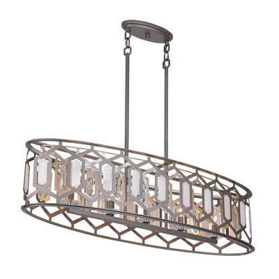 Minka Lavery Hexly - Îlot 5 lumières en bronze et argent