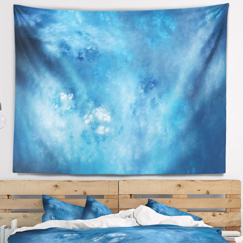 Tapisserie abstrait flou clair avec étoiles, H 78 po x l 92 po