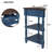 33.8 Inches Small Triangle Corner Table, Wood Corner Side Table for Small Spaces/ Living Room, 3 Tier End Corner Table with Solid Wood Legs, Navy Blue and Espresso Top