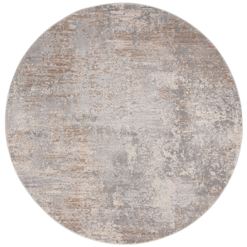 Tapis abstrait Keyra Performance, Rond 6 pi 7 po