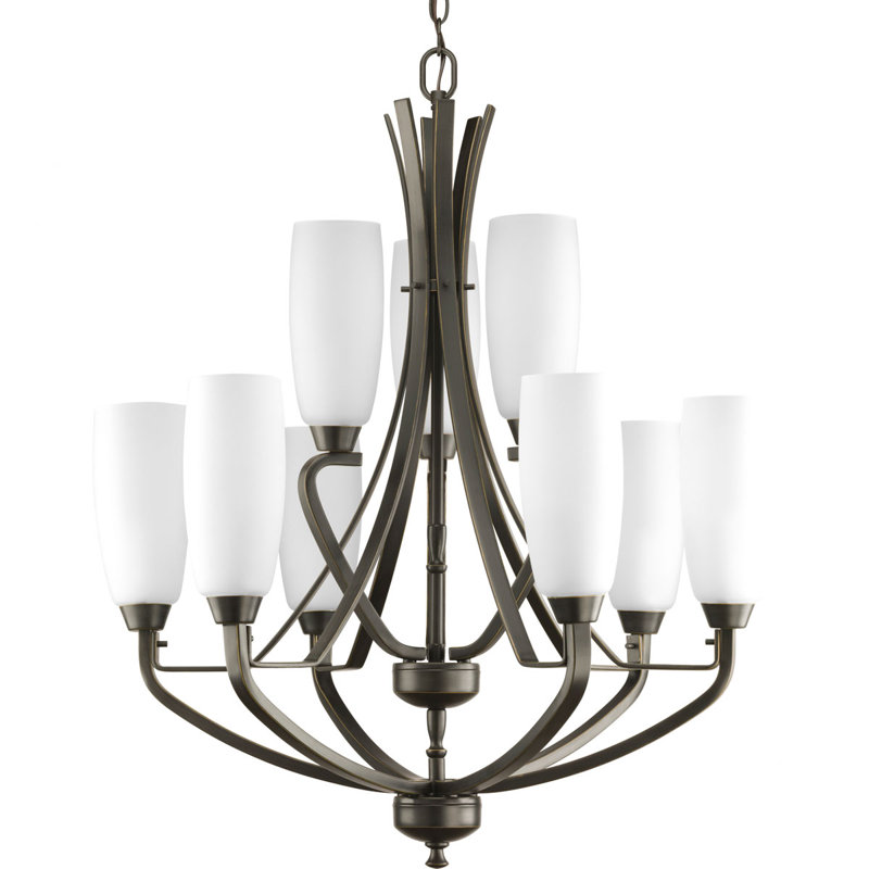 Westin 9 - Light Dimmable Tiered Chandelier, Antique Bronze