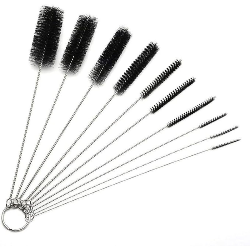 Long Straw Brush, Nylon Pipe Tube Cleaner 8.2-Ihch 10 Different Diameters Set Of 10