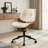 Mid-Century Modern Adjustable Office Chair with Faux Leather Seat and Wood Back, Adjustable Swivel Rolling Base-752018457