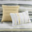 Literie en seersucker jaune double / grand - 8 pièces avec édredon, bourre de coussins décoratifs texturés à rayures aquarelle, gris et motif-118650018-118650020