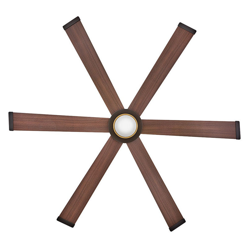 Hinkley Andros LED Ceiling Fan, Brass, Walnut