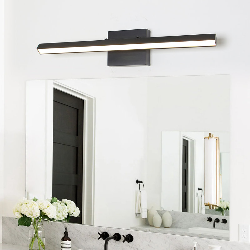 Abud 1-Light Dimmable LED Vanity Light Picture Lighting Bathroom Bar 24", Black