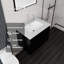 Meuble-lavabo flottant élégant avec tiroir à fermeture en douceur et comptoir en marbre de culture-208686639