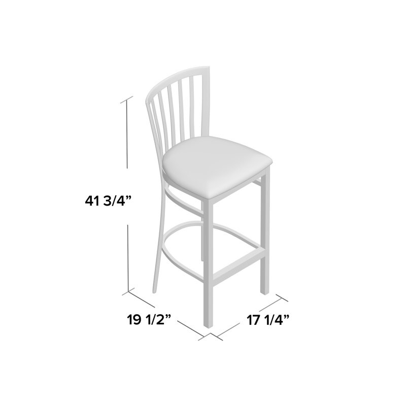 Lyman Counter Stool with Metal Frame, Black Vinyl, Bar Stool (29” Seat Height), 1
