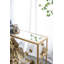 Console 39,5 "x 12" x 30,5 "dorée avec plateau en verre miroir, table d'entrée moderne pour vestibule de vestibule de salon