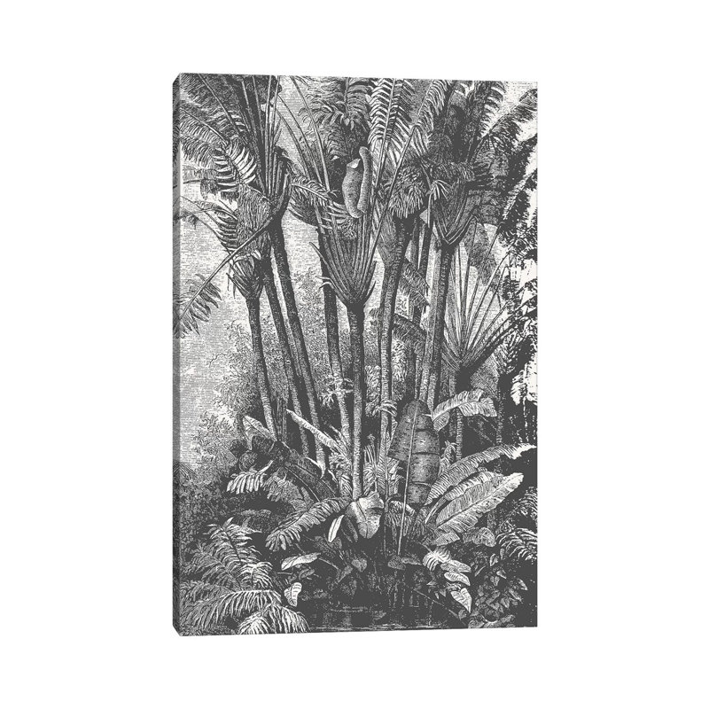 Palms in Water 1 Piece Wall Art on Canvas, 30.48 cm H x 45.72 cm W, Wrapped Canvas
