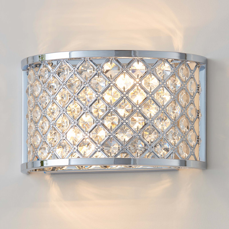Augustine Steel Flush Mounted Sconce, Polished Chrome