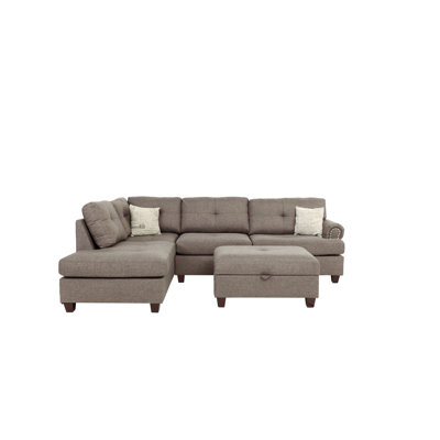 Krout 107" Wide Reversible Modular Sofa & Chaise with Ottoman
