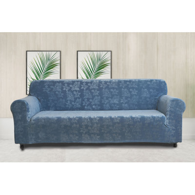Floral Pattern Velvet Stretch Slipcover
