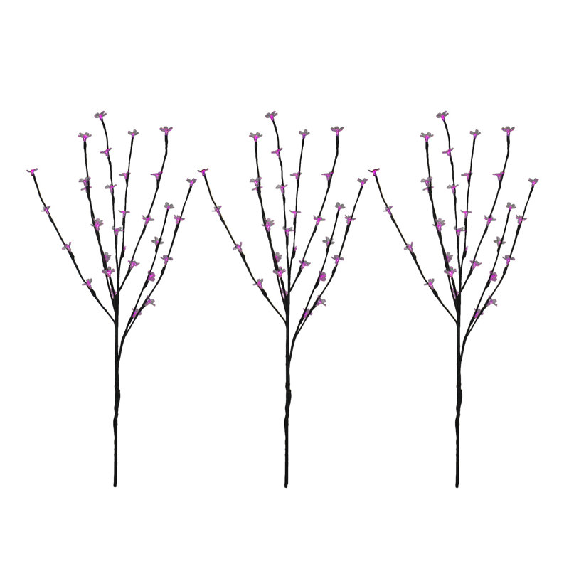 Branches d'arbres artificiels pré-éclairées 72 lumières DEL, Rose
