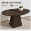 Table de salle à manger ronde extensible de 120 à 160 cm pour 4 à 8 personnes, rallonge dissimulée transformable en ovale, plateau épais-1131038456