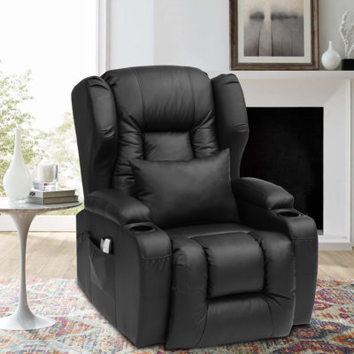 Fauteuil de massage chauffant en similicuir