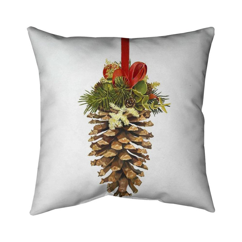 Christmas Pine Cone - Green Trees Poly Twill Throw for Decor