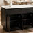 58"Multi‑Storage Sideboard With Fluted Panels & Engineered Marble Top