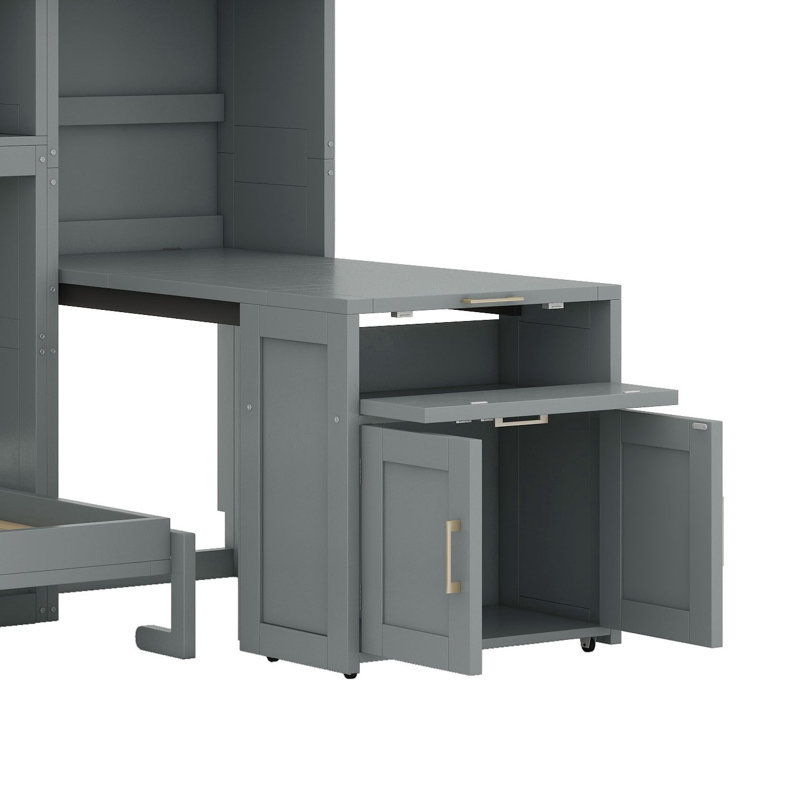 Lit escamotable avec placard Murphy, Gris