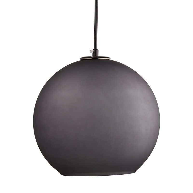Luminaire suspendu en forme de globe à 1 lumière Helos, H 64 po x l 8,7 po x P 8,7 po, Gris givré