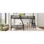 Lit simple superposé simple avec lit mezzanine simple, avec bureau, métal, noir