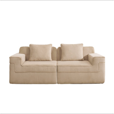 Canapé modulaire à 2 places sans siège, canapé modulaire Cloud avec assise profonde et canapé modulaire moderne à 2 places avec coussins décoratifs