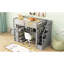 Lit mezzanine simple multifonctionnel, bois de pin gris, conception peu encombrante