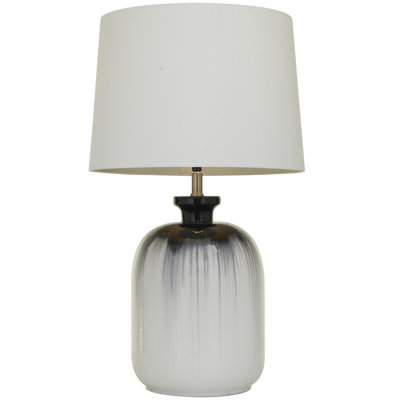 28.5" White Table Lamp with USB