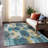 Machine Washable Indoor/Outdoor Cinead ACN1722 Teal Rug-104847772