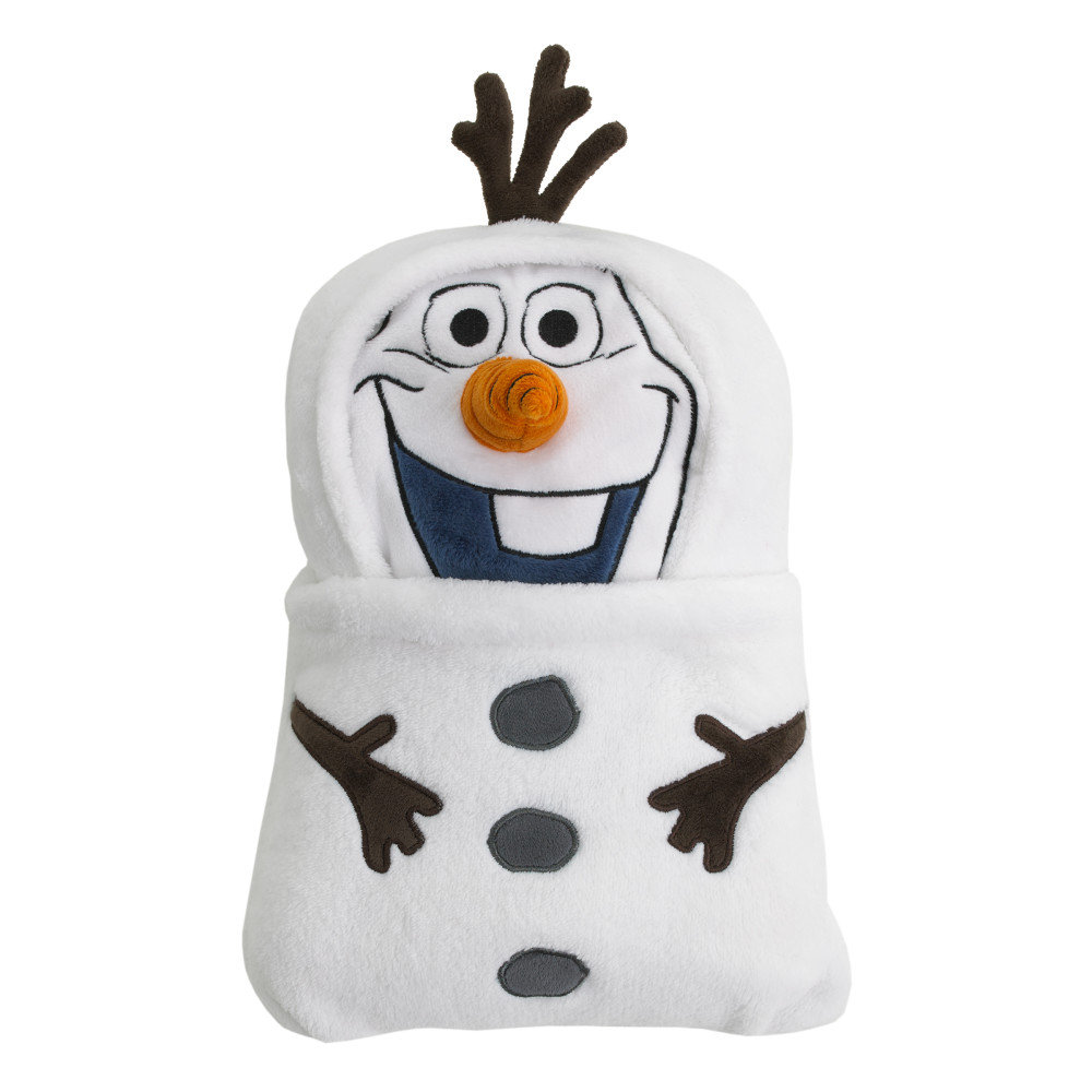 NoJo Disney Frozen Winter Cheer White, Orange, Brown Olaf Character Shaped Blanket Disney