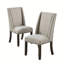 Ensemble de 2 élégantes chaises de salle à manger à haut dossier rembourrées avec garniture cloutée et pieds en bois massif de style classique