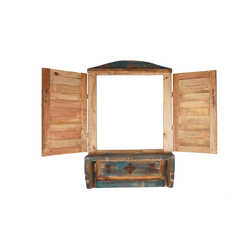 Solid Wood Wall Coat Rack, Turquoise