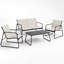 4-Seater Garden Lounge Set with Mesh Seating and Glass Coffee Table, 4 Pieces-122093635