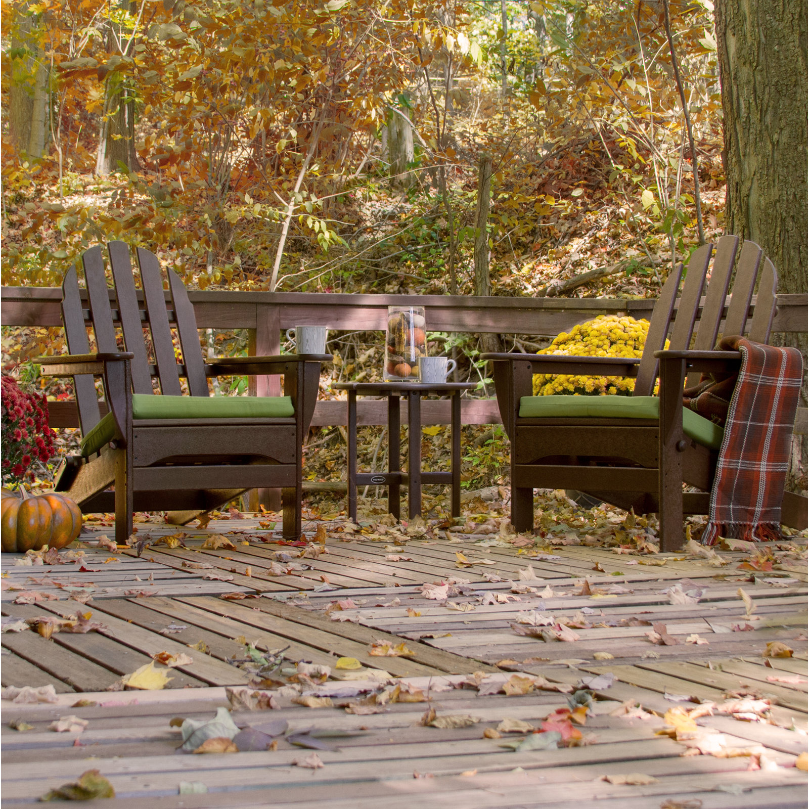 POLYWOOD® Vineyard 2-Person Patio Seating Group, Mahogany