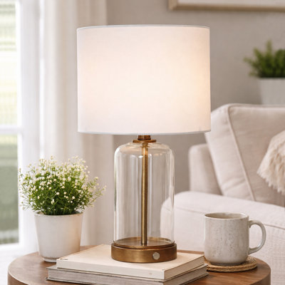 Lampe de table rechargeable DEL en verre Sutton