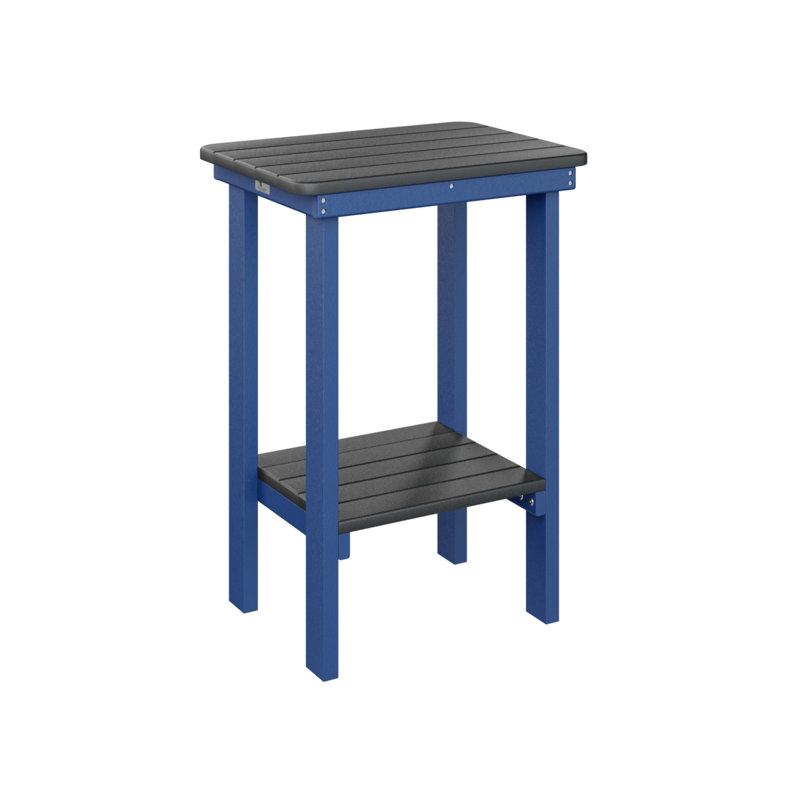 Berlin Gardens Rectangular End Counter Table, Black, Pacific Blue