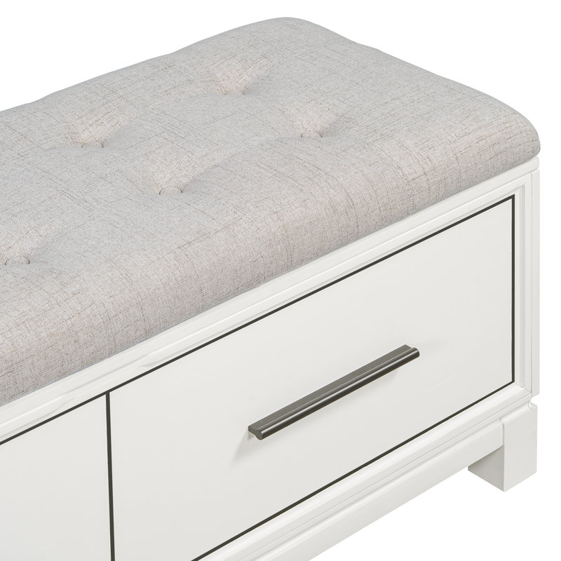 Shoe Bench With Removable Cushion And Hidden Storage For Living Room Entryway Hallways, Espresso, White