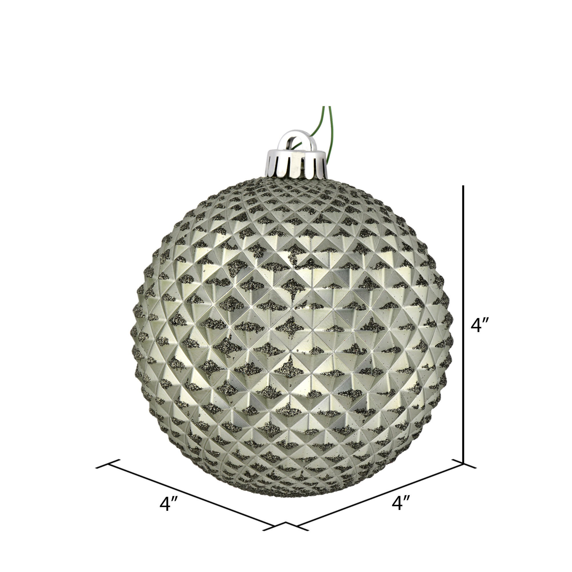 Durian Glitter Ball Ornament, Wrought Iron