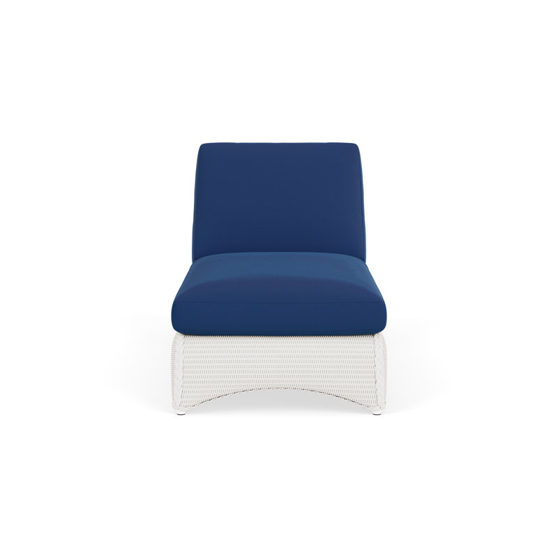 Loom Outdoor Chaise Lounge, Flagship Lapis Sunbrella®, White