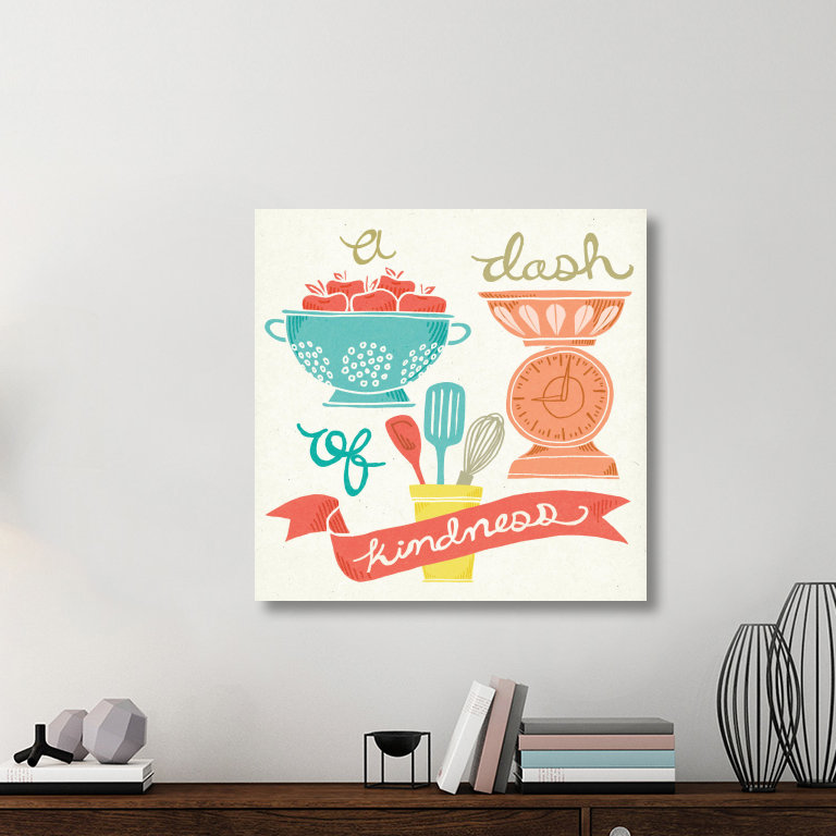 « a dash of gentillesse », impression sur toile, H 18 po x l 18 po x P 1,5 po, Toile avec cadre noir, Pas de tapis