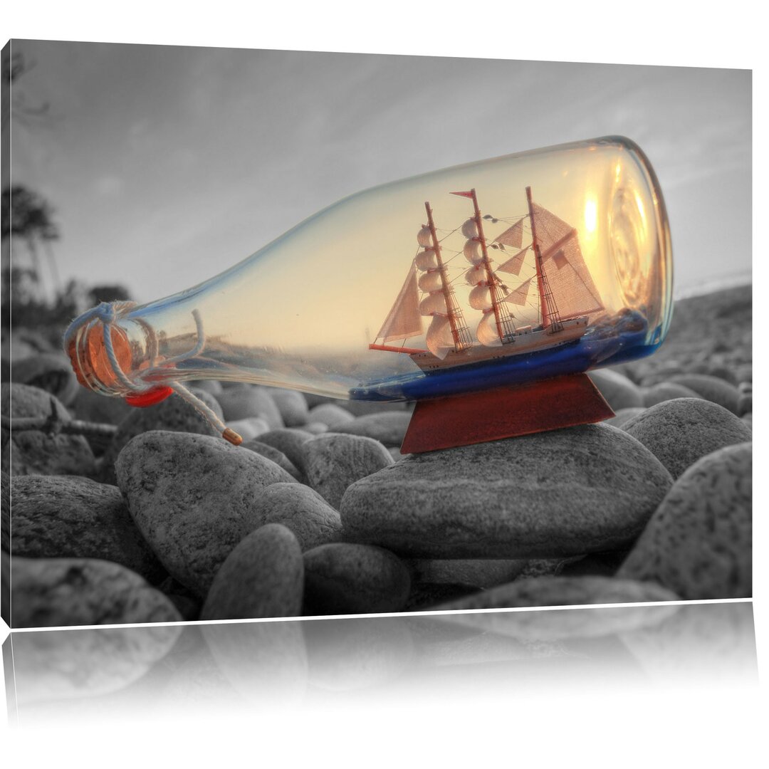 Leinwandbild Schiff in Flasche