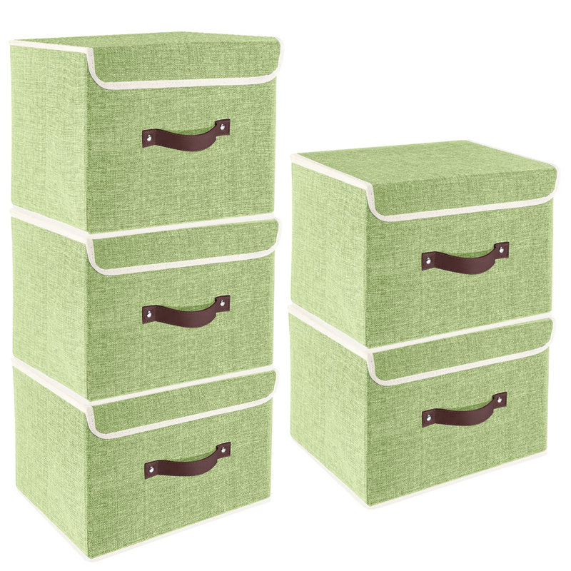 Ebern Designs Polyester Decorative Bin, Green