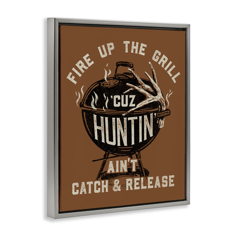 Cadre flottant de chasse Fire Fire, Cadre flottant gris lustré, H 21 po x l 17 po