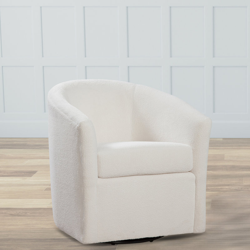 Fauteuil d'appoint pivotant Barrel Style, Ivoire ivoire