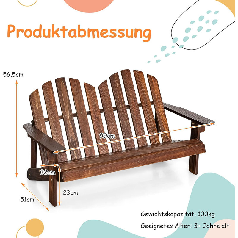 Grigg Solid Wood Fir Outdoor Bench, Brown