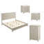 Ensemble de chambre à coucher 4 pièces avec un très grand lit, 2 tables de chevet et une commode 5 tiroirs, beige